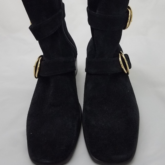 Stuart weitzman black suede buckle booties 7 - Picture 2 of 5